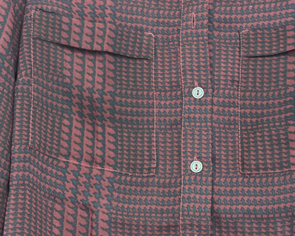 Tommy Hilfiger Maroon Patterned Long Sleeve Button-Down Shirt