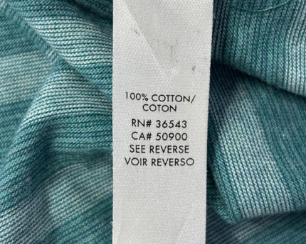 Calvin Klein Teal Striped Liquid Cotton Polo Shirt