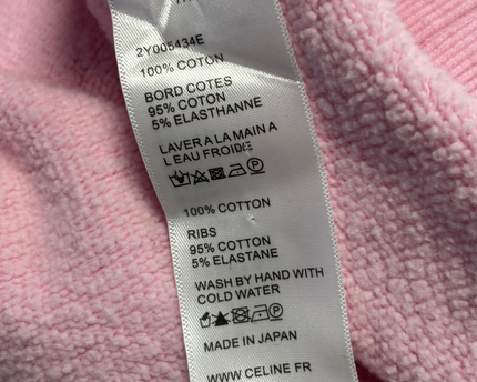 Celine Pink Multi-Color Embroidered Logo Oversized Hoodie