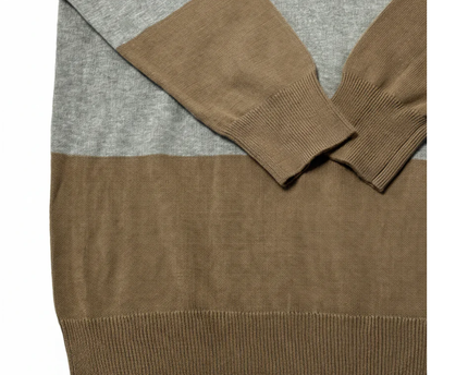 Club Room Tan/Navy/Grey Striped Sweater