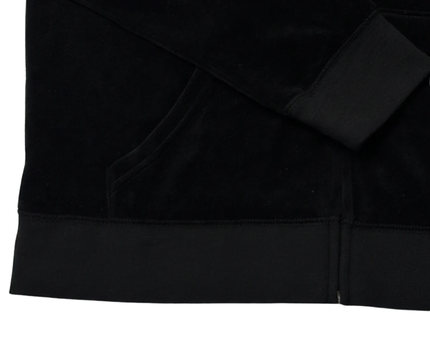 Juicy Couture Black Velour Crystal Heart Zip-Up Hoodie