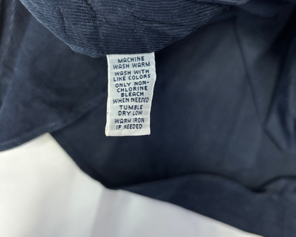 Ralph Lauren Navy Blue Corduroy Classic Fit Button-Down Shirt