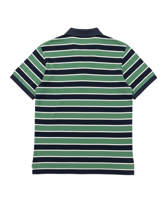 Lacoste Green/Navy Striped Polo Shirt
