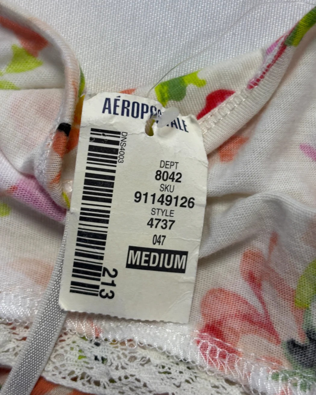 Aéropostale Cream Floral Tiered Lace Cami Top W/Tags