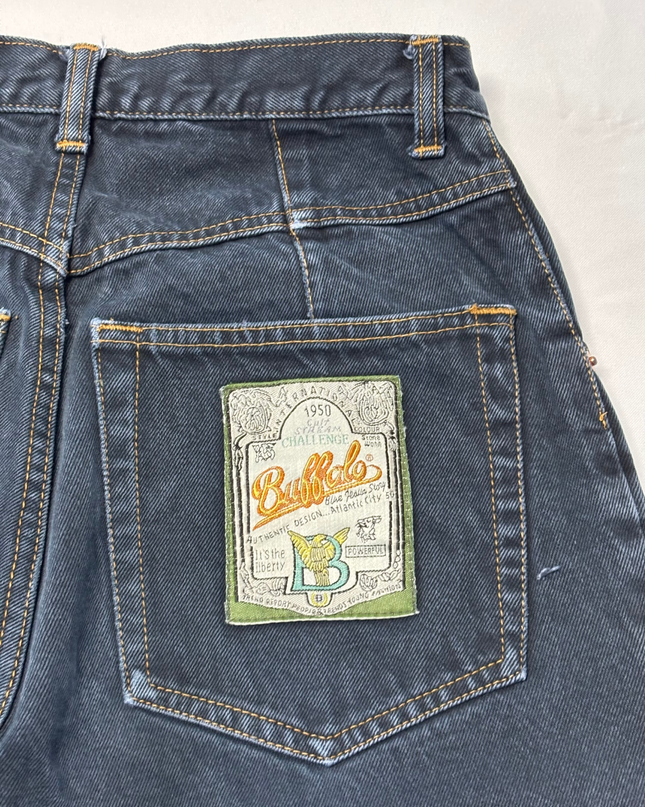 Buffalo Dark Blue Vintage-Style Patchwork Tapered Jeans