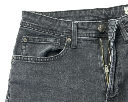 ZARA Black High-Rise Straight Leg Raw Hem Jeans