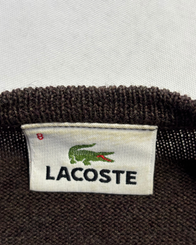 Lacoste Brown Crewneck Knit Sweater