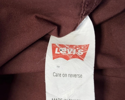 Levi's Maroon Long-Sleeve Button-Down Cotton Shirt