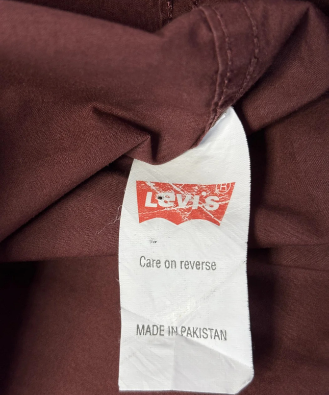 Levi's Maroon Long-Sleeve Button-Down Cotton Shirt