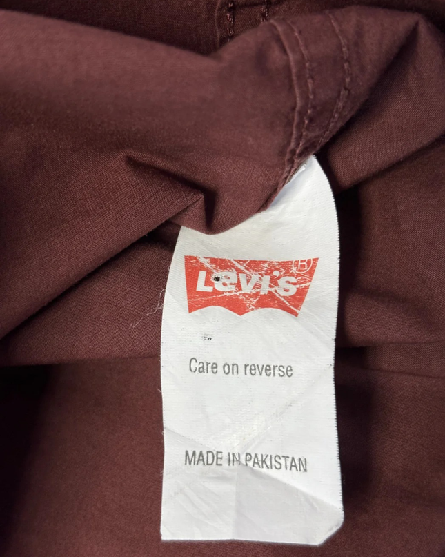 Levi's Maroon Long-Sleeve Button-Down Cotton Shirt