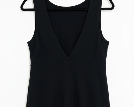 Forever 21 Black Deep V-Neck Sleeveless Mini Dress
