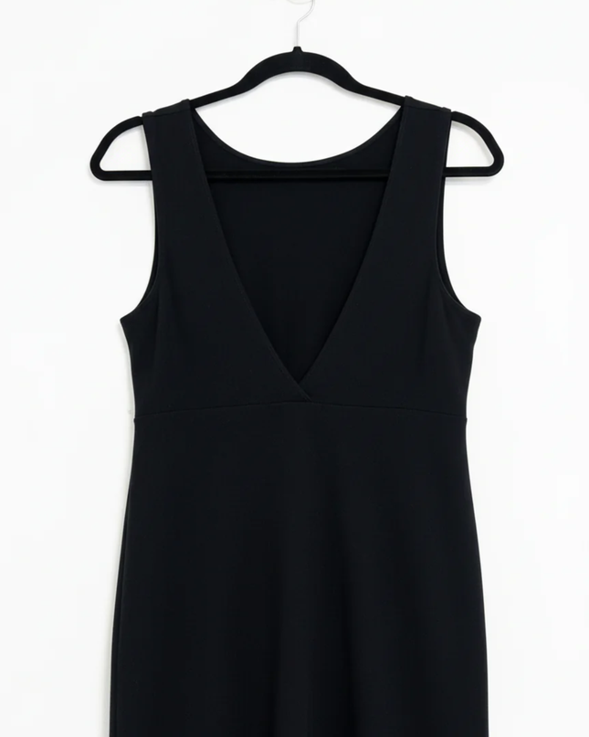 Forever 21 Black Deep V-Neck Sleeveless Mini Dress