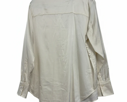 H&M Cream Satin-Finish Button-Down Shirt
