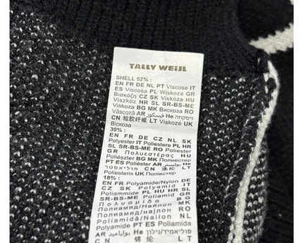 TALLY WEiJL Black Argyle Mock Neck Sweater