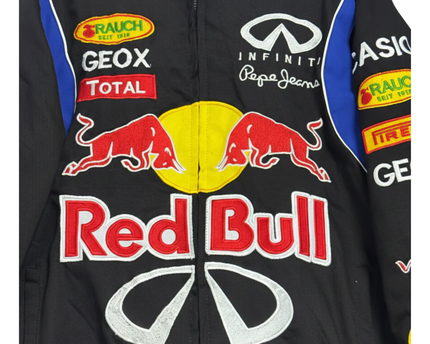 Reworked Black Red Bull Racing NASCAR Bomber Jacket