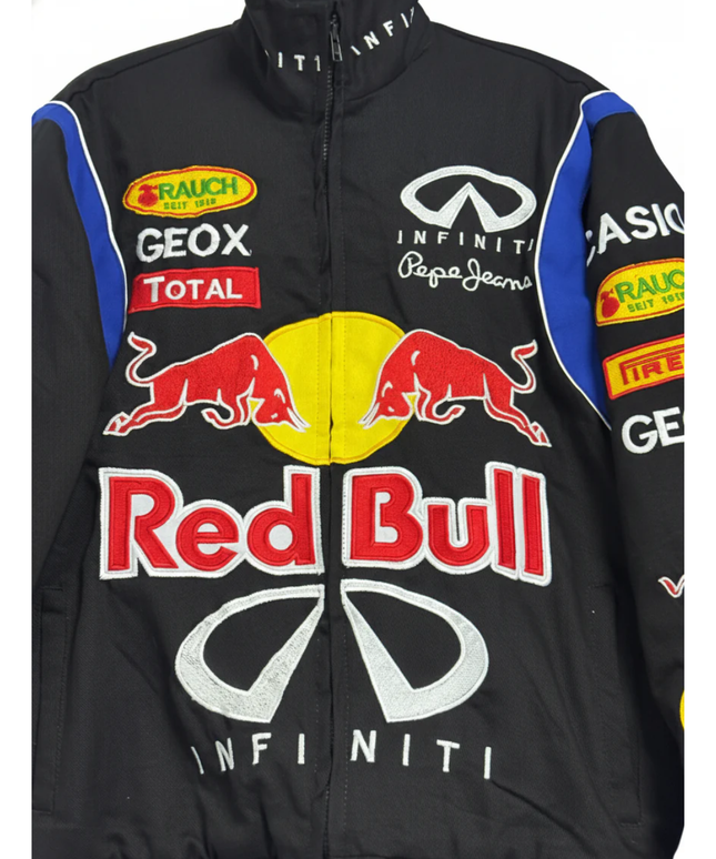 Reworked Black Red Bull Racing NASCAR Bomber Jacket