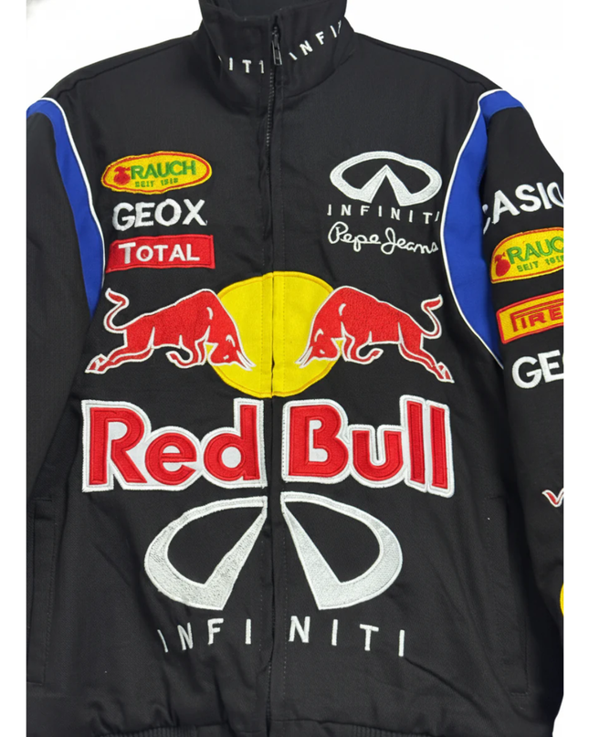 Reworked Black Red Bull Racing NASCAR Bomber Jacket