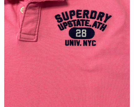 Superdry Pink Graphic Collegiate Polo Shirt