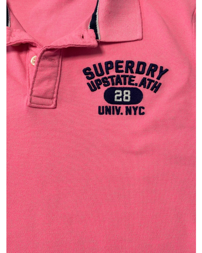 Superdry Pink Graphic Collegiate Polo Shirt