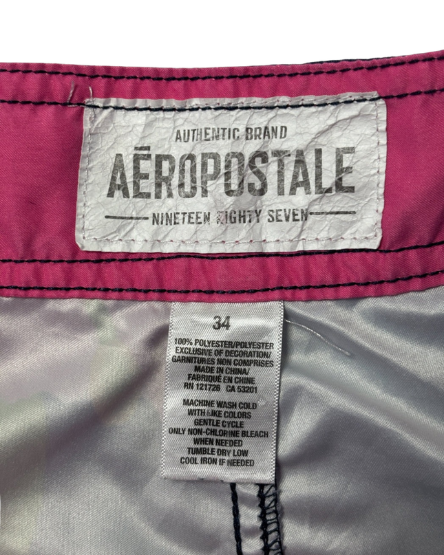Aeropostale Navy/Pink Floral Print Board Shorts