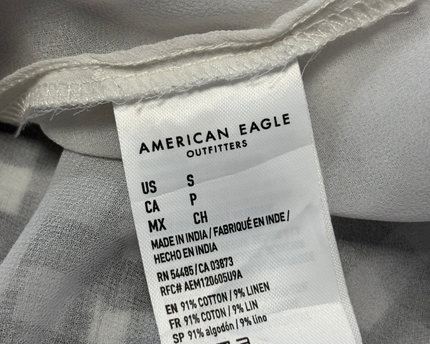 American Eagle Black and White Checkered Halter Neck Mini Dress