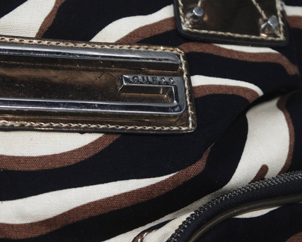Guess Zebra Print Multi-Pocket Shoulder Bag