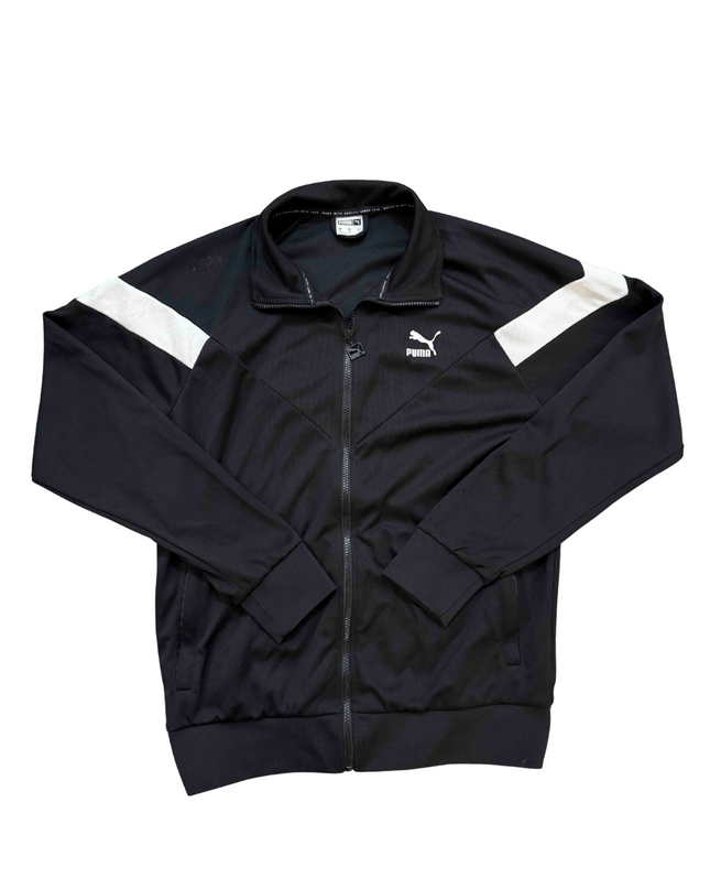 Puma Black & White Stripe Track Jacket - M
