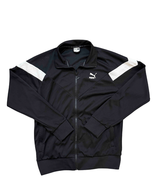 Puma Black & White Stripe Track Jacket - M