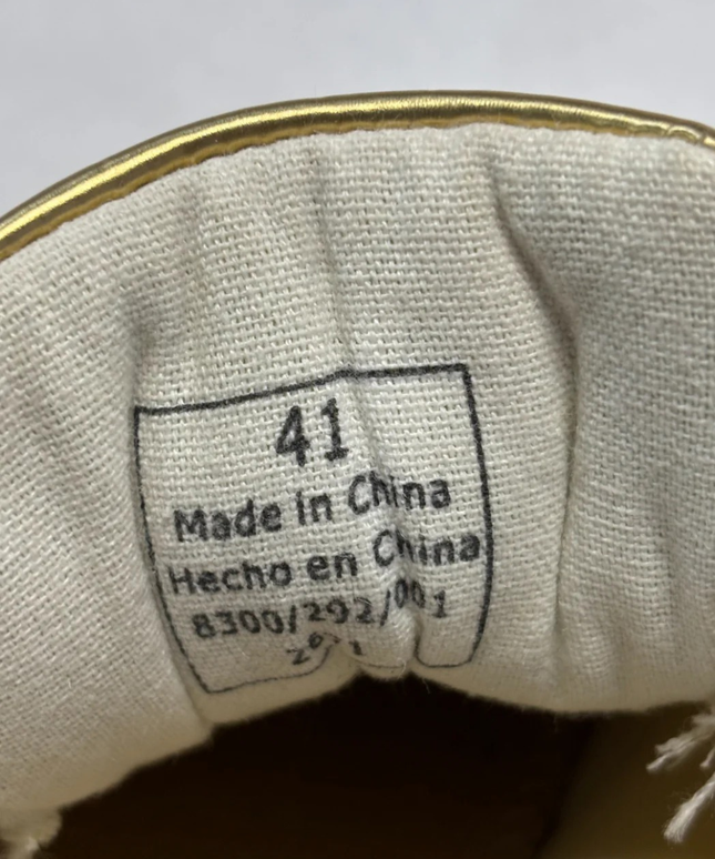 LEFTMAN White and Gold Low Top Sneakers