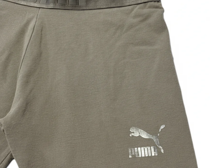 Puma Taupe Tie-Ankle Logo Leggings