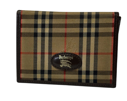 Vintage Burberrys Beige Check Cardholder Set