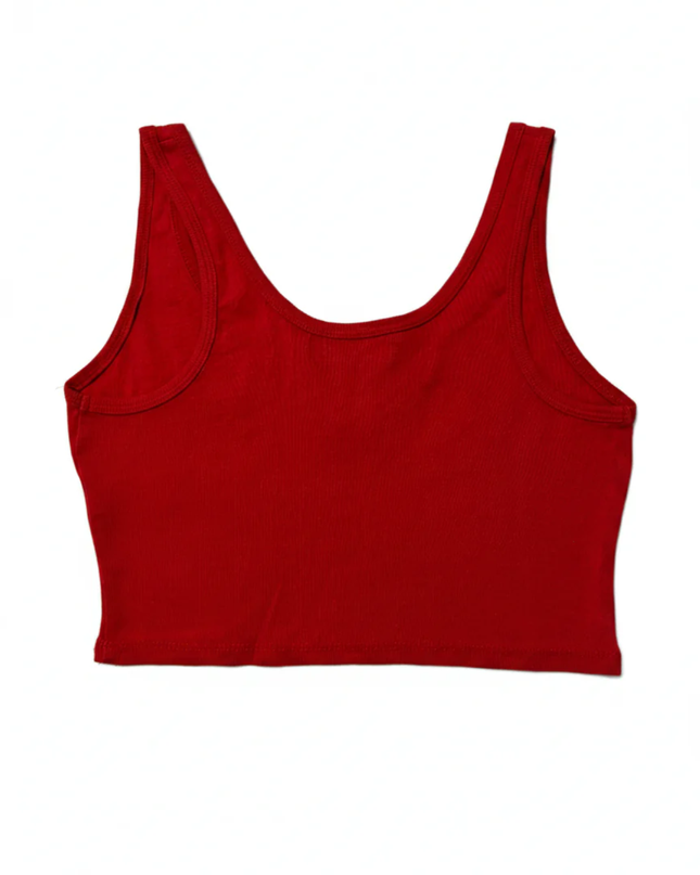 Bershka Red Saint Barth Graphic Crop Top
