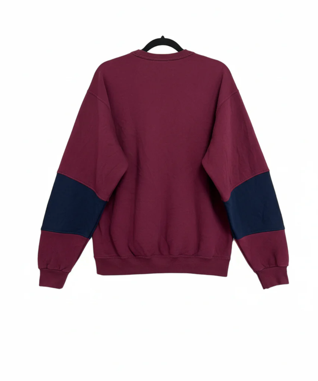 Reworked Polo Ralph Lauren Burgundy and Navy Polo Bear Sweatshirt