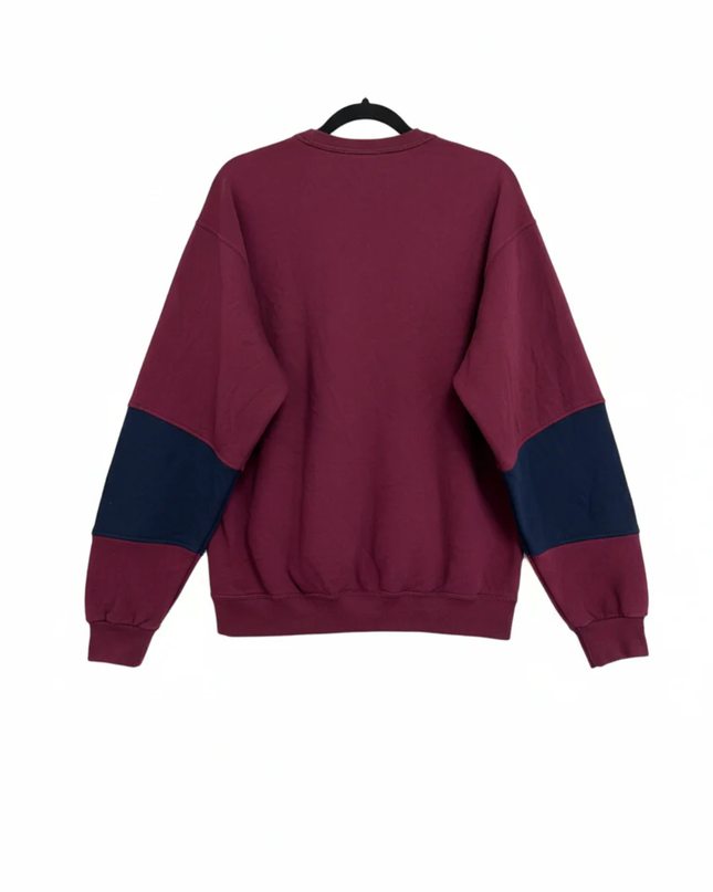Reworked Polo Ralph Lauren Burgundy and Navy Polo Bear Sweatshirt