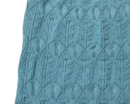 Topshop Light Blue Knit Pointelle Pencil Skirt