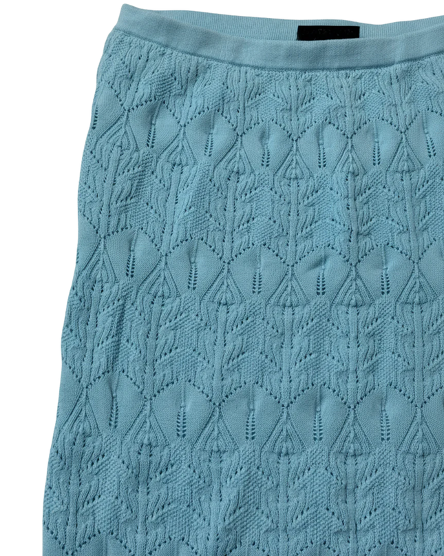 Topshop Light Blue Knit Pointelle Pencil Skirt
