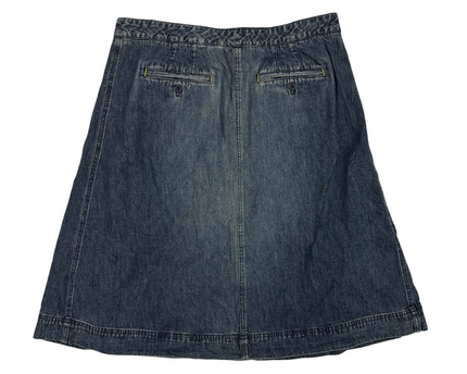 Liz Claiborne Mid-Wash Denim A-Line Midi Skirt - L | Waist: 32"