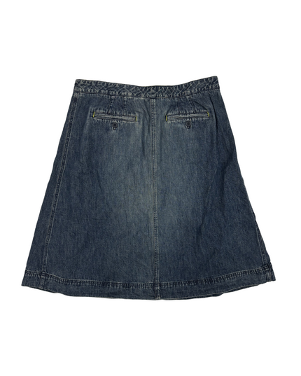 Liz Claiborne Mid-Wash Denim A-Line Midi Skirt - L | Waist: 32"