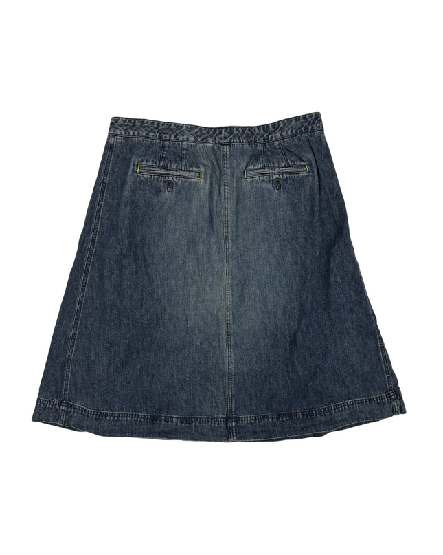 Liz Claiborne Mid-Wash Denim A-Line Midi Skirt - L | Waist: 32"