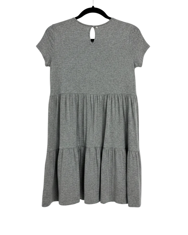 Forever 21 Grey Short Sleeve Tiered Mini Dress