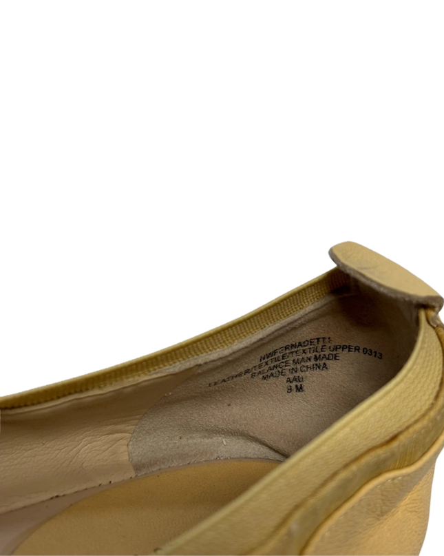 Nine West Yellow Leather Fernadett Ballet Flats