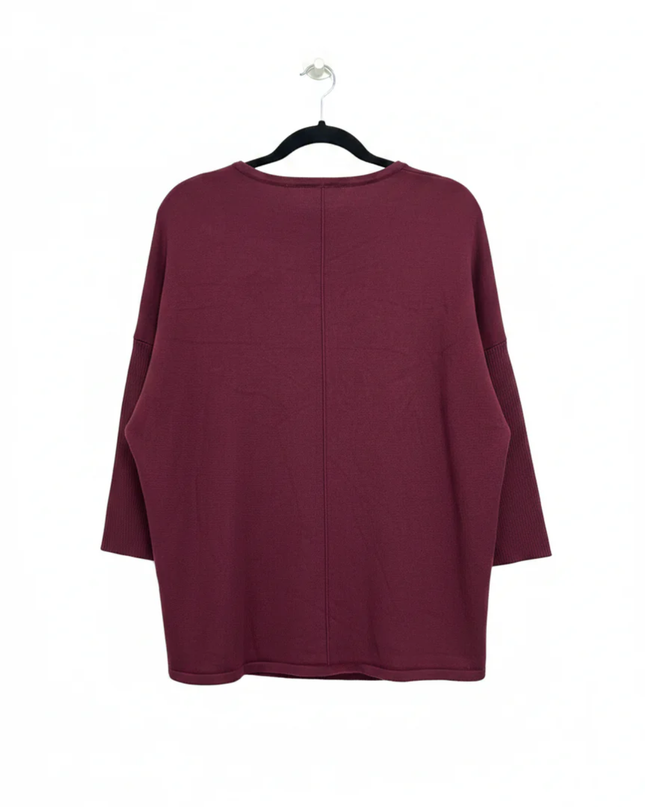 ONIX Maroon Oversized Cotton Knit Sweater