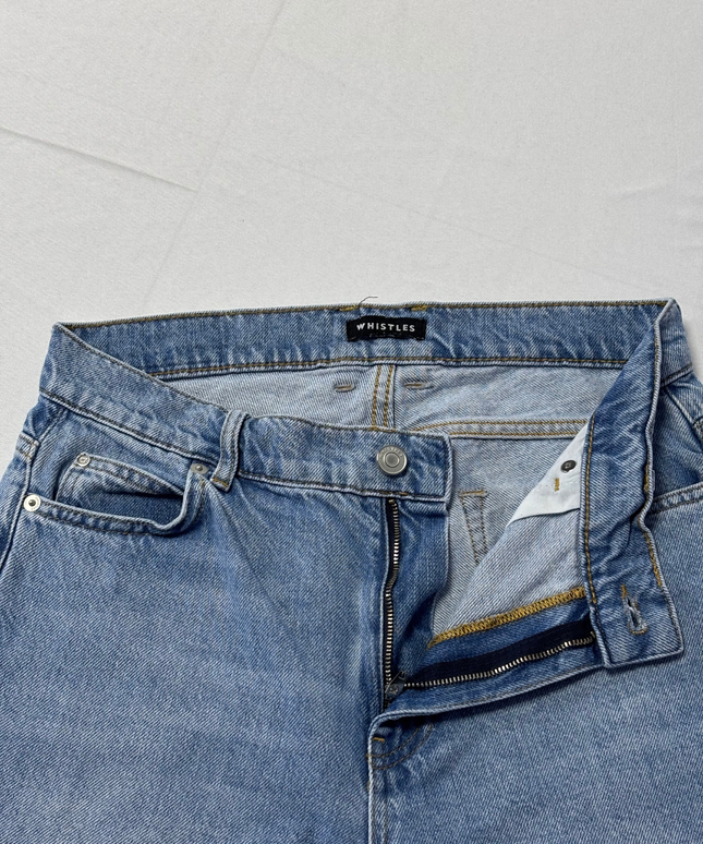 Whistles Mid-Wash Blue Straight Leg Denim Jeans