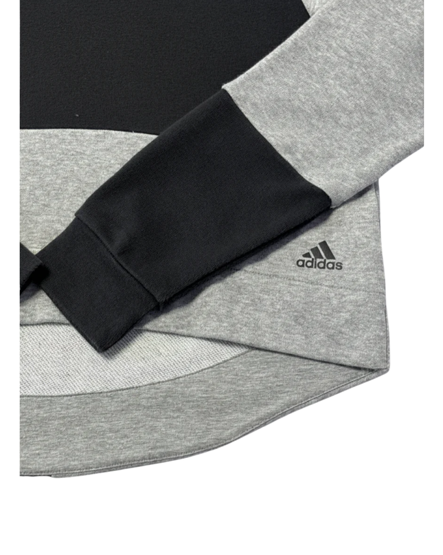 Adidas Gray Colorblock High Neck Logo Tape Sweatshirt