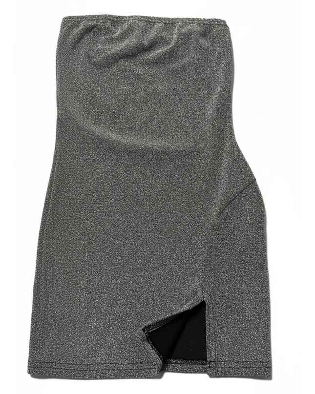 PrettyLittleThing Silver Metallic Glitter Mini Skirt