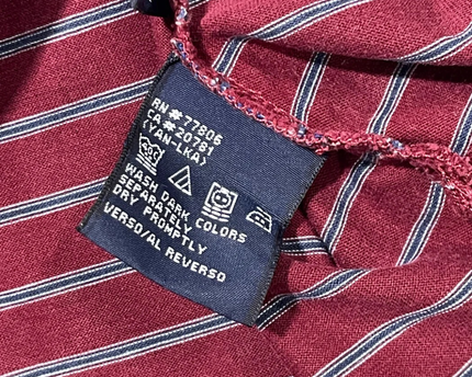 Tommy Hilfiger Burgundy Striped Mercerized Cotton Polo Shirt