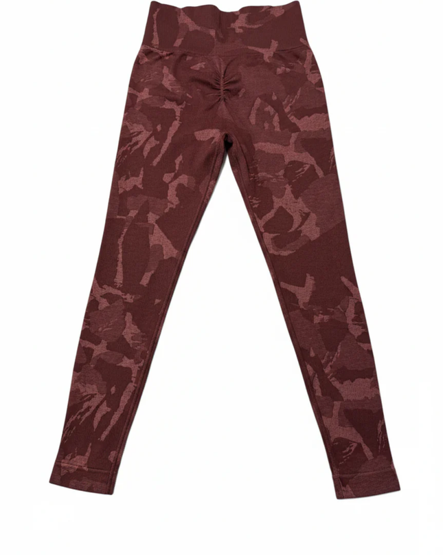 Gymshark Burgundy Camo Adapt Seamless Leggings