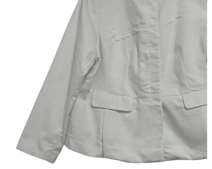 Calvin Klein White Collarless Peplum Blazer