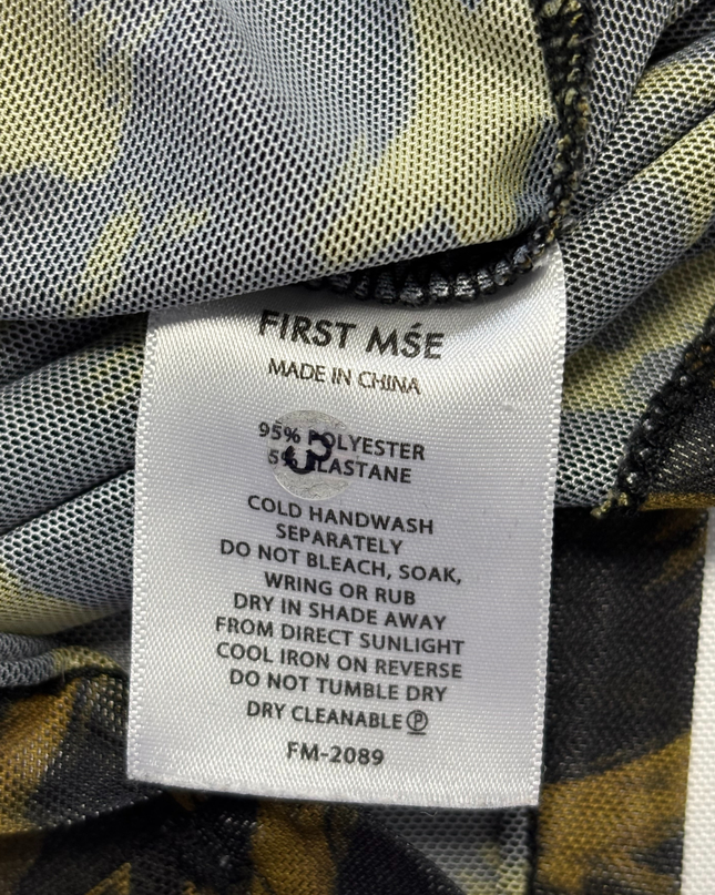 FIRST MSÉ Leopard Print Long Sleeve Mesh Crop Top