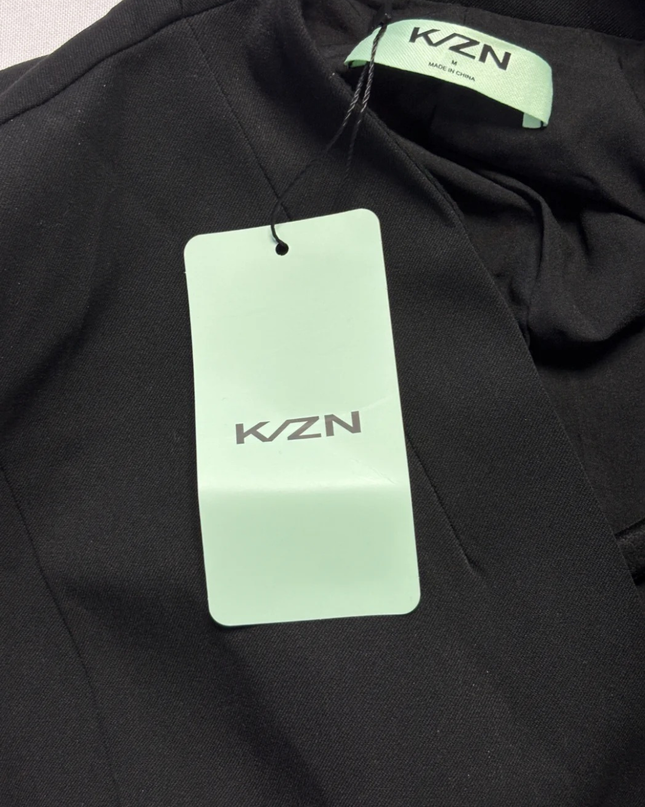 K/ZN Black Collarless Tailored Blazer W/Tags